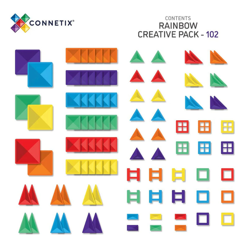 Connetix Magnetic Tiles Rainbow 102 stuks